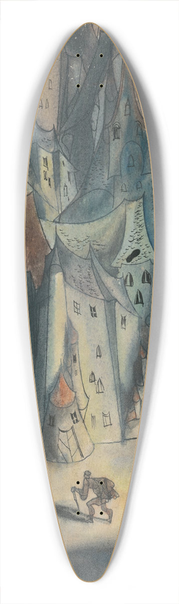Jn Novk - Study for a Slovak Fairytale I 39.3 inch art pintail longboard deck