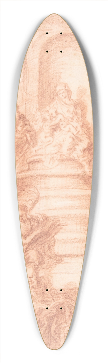 Joachim Von Sandrart - The Holy Kinship (Madonna and Child and St. John) with Prophets and Symbols of the Four Evangelists 39.3 inch art pintail longboard deck