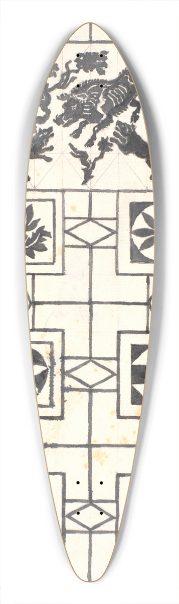 Joakim Skovgaard - Studie efter pompejansk gulv 39.3 inch art pintail longboard deck