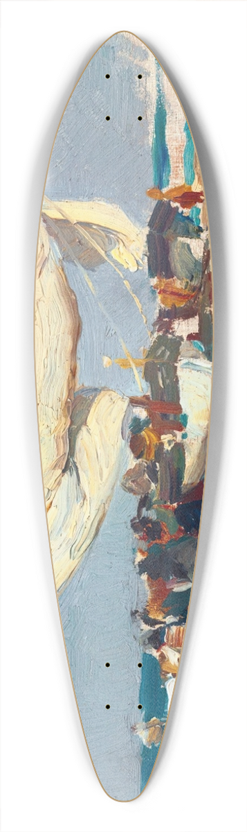 Joaqun Sorolla - The Return Of The Catch. Valencia Beach 39.3 inch art pintail longboard deck