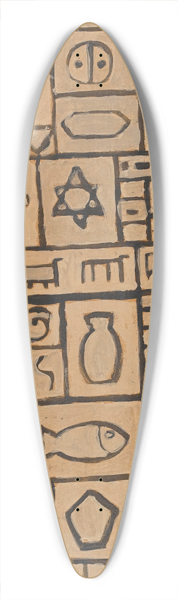 Joaqun Torres-Garca - Abstract design 39.3 inch art pintail longboard deck