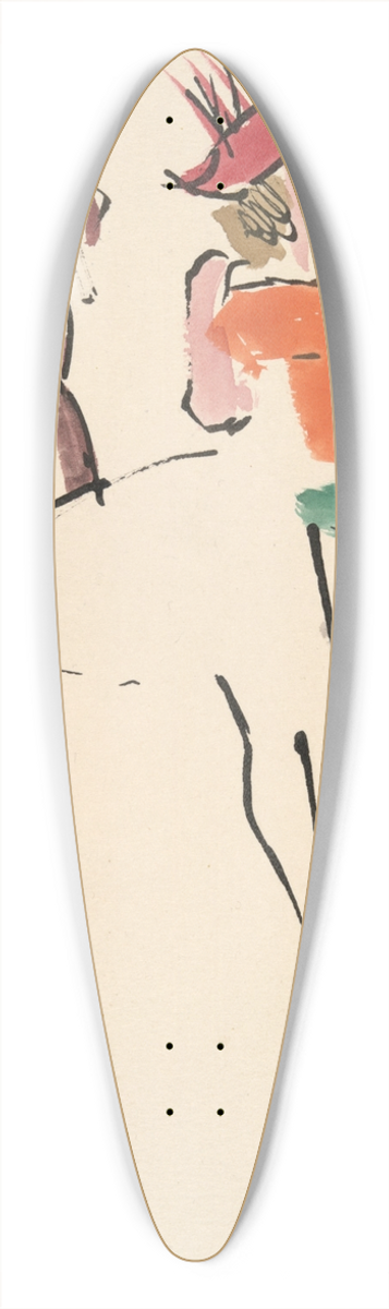 Joaqun Torres-Garca - Artists Ball; CostumedDancers 39.3 inch art pintail longboard deck