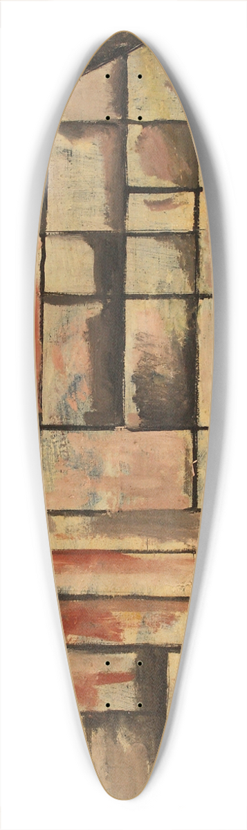 Joaqun Torres-Garca - Cathedral construction 39.3 inch art pintail longboard deck