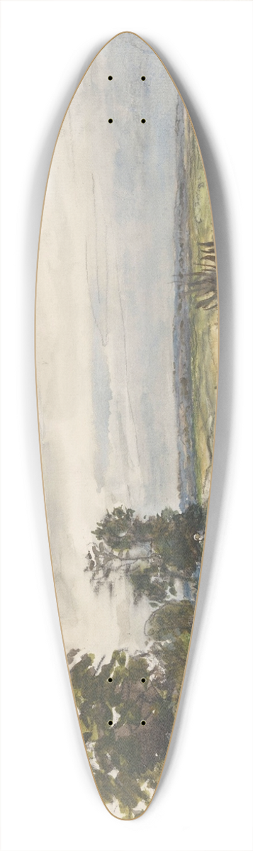 Johan Antonie de Jonge - Landschap bij Nevers 39.3 inch art pintail longboard deck