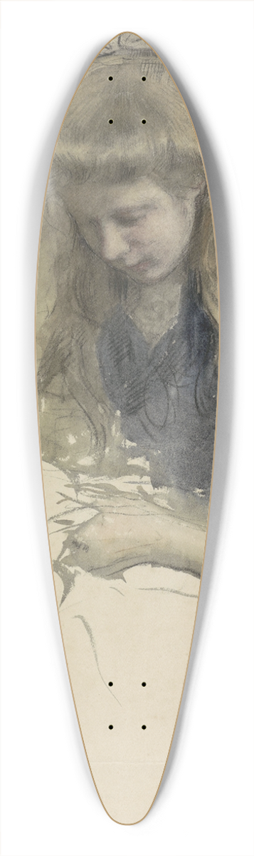 Johan Antonie de Jonge - Studie van een handwerkend meisje in matrozenjurk 39.3 inch art pintail longboard deck