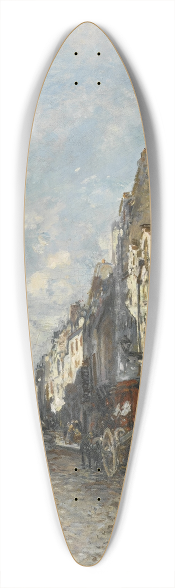 Johan Barthold Jongkind - La Rue Saint-Jacques, Paris 39.3 inch art pintail longboard deck