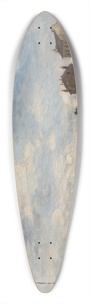 Johan Barthold Jongkind - The Seine at Bas-Meudon 39.3 inch art pintail longboard deck