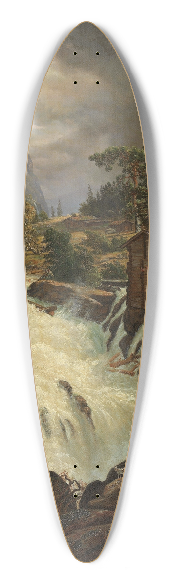 Johan Christian Dahl - The upper Falls of the Labrofoss 39.3 inch art pintail longboard deck