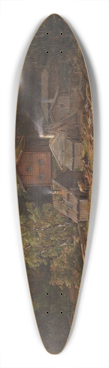Johan Christian Dahl - View of Hnefossen 39.3 inch art pintail longboard deck