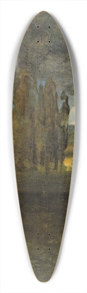 Johan Christian Dahl - View Over The Elbe And The der Br Bastion 39.3 inch art pintail longboard deck