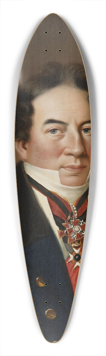Johan Erik Lindh - Portrait Of Count R. H. Rehbinder 39.3 inch art pintail longboard deck