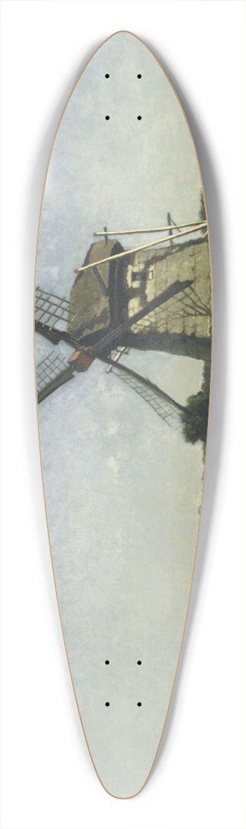 Johan Hendrik Weissenbruch - Landscape with Windmill near Schiedam 39.3 inch art pintail longboard deck