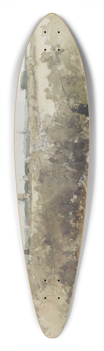 Johan Hendrik Weissenbruch - Landschap met windmolens 39.3 inch art pintail longboard deck