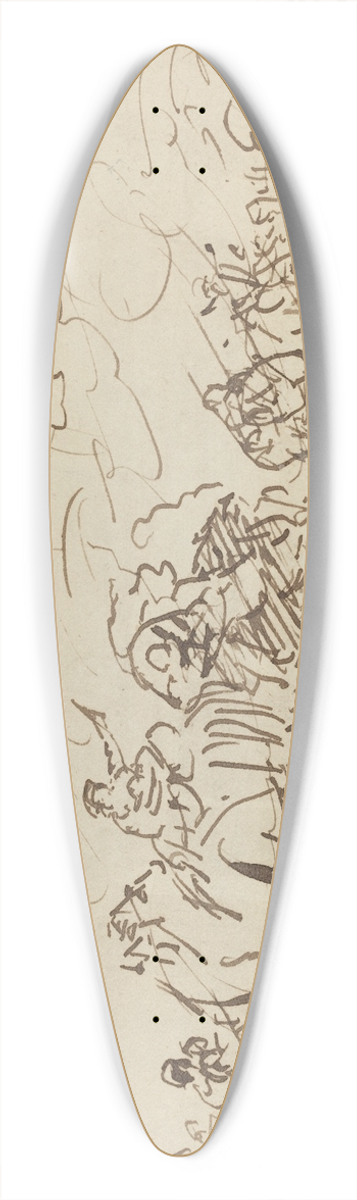 Johan Joseph Zoffany - Sandstorm in the Desert Overtaking a Caravan 39.3 inch art pintail longboard deck