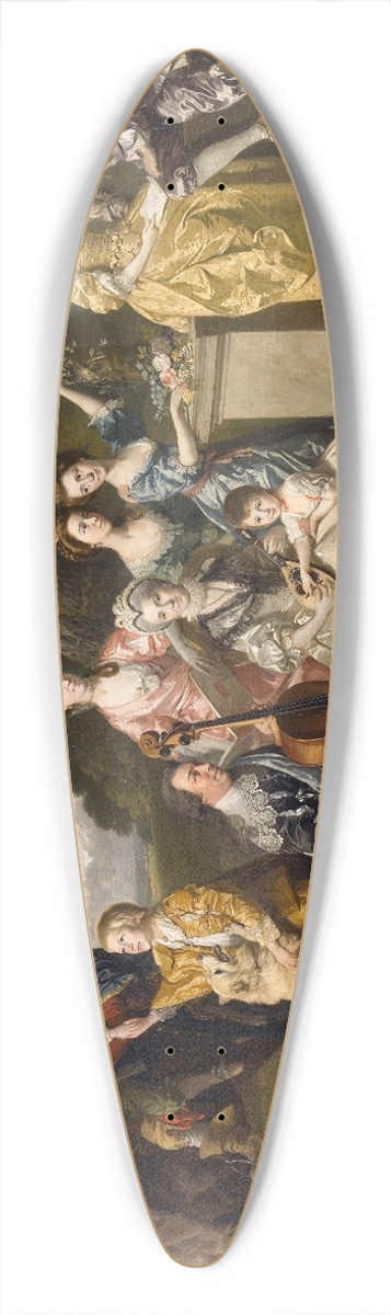 Johan Joseph Zoffany - The Family Of Sir William Young 39.3 inch art pintail longboard deck
