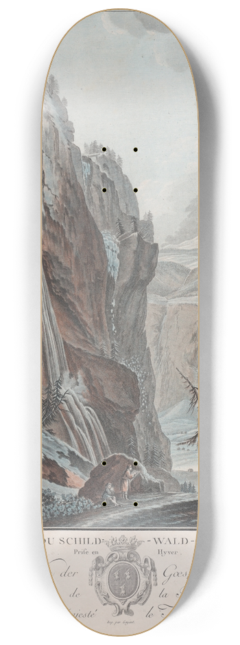 Charles-Melchior Descourtis - Vue du Schildwald-Bach prise en hiver 8.25 inch art skate deck