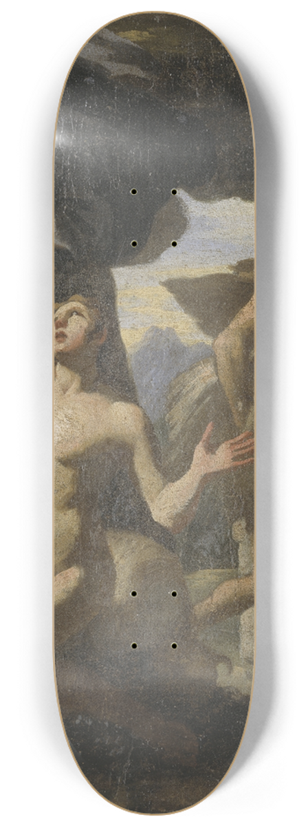 Charles Mellin - The Sacrifice of Abel. Study 8.25 inch art skate deck