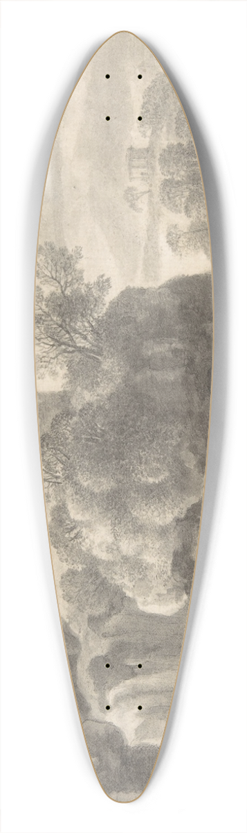 Johann Christian Klengel - Ideal Landscape with a Shepherd and Cows 39.3 inch art pintail longboard deck