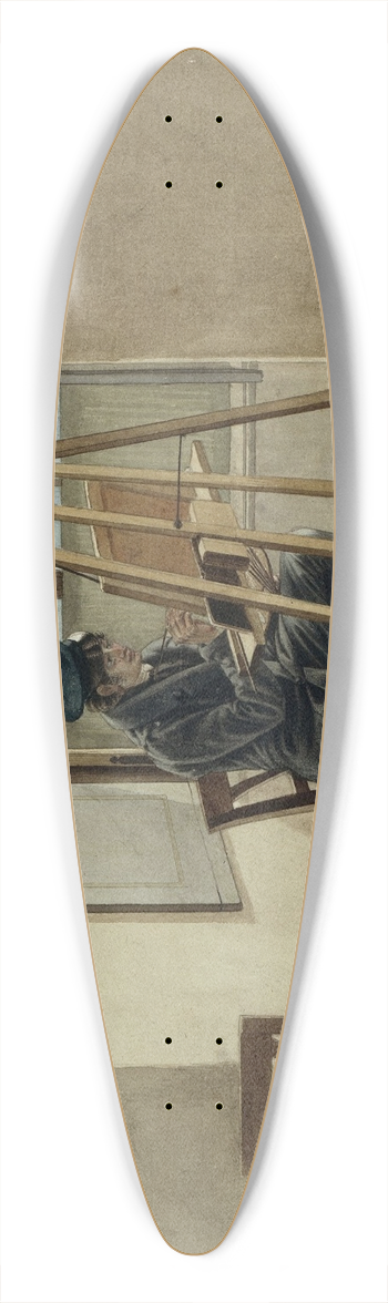 Johann Christoph Erhard - The Painter Johann Adam Klein at the easel in his studio in the Palais Chotek in Vienna 39.3 inch art pintail longboard deck