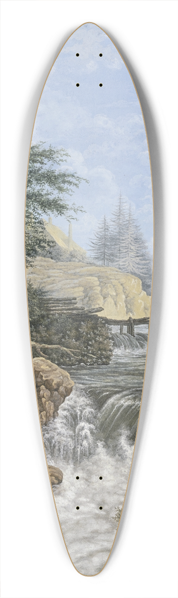 Johann David Passavant - Wasserfall im Gebirge, am Ufer und im Hintergrund Nadelhlzer 39.3 inch art pintail longboard deck