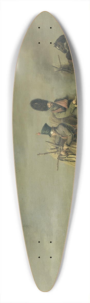 Johannes Hari - Bivouac at Molodechno, 3-4 December 1812; an episode from Napoleons Retreat from Russia 39.3 inch art pintail longboard deck