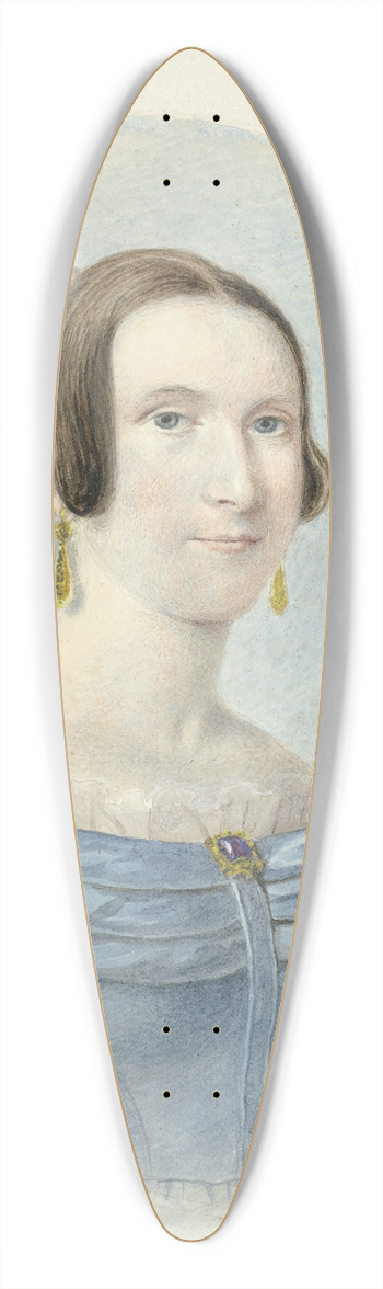 Johannes Hari - Vrouw in een blauwe japon, met gouden oorbellen 39.3 inch art pintail longboard deck