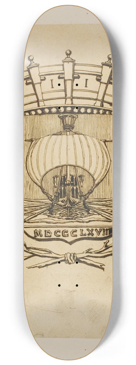 Charles Meryon - It Rocks but is Not Sunk 8.25 inch art skate deck