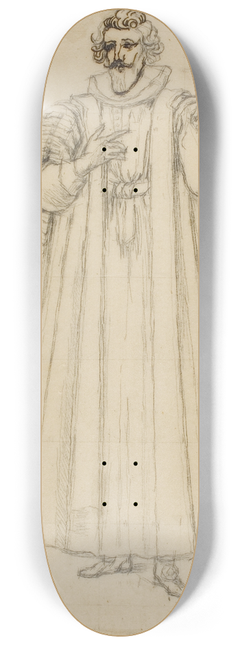 Charles Meryon - Portrait of Franois Vite 8.25 inch art skate deck