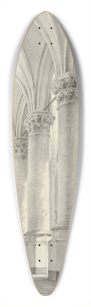 Johannes Jelgerhuis - Interieur van de Nieuwe Kerk te Delft 39.3 inch art pintail longboard deck