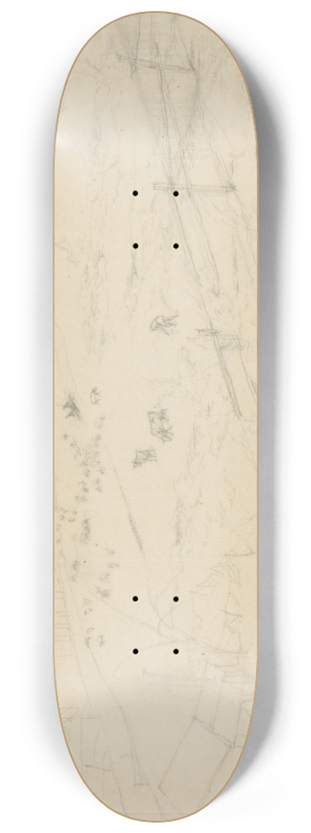 Charles Meryon - San Francisco, Study 8.25 inch art skate deck