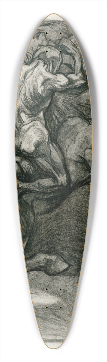 Johannes Josephus Aarts - Gevecht tussen gevleugelde kentaur en man 39.3 inch art pintail longboard deck
