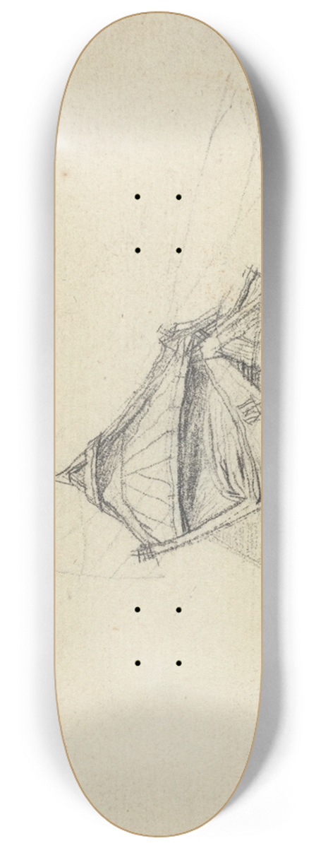 Charles Meryon - Seine Boat for Le Pont-au-Change 8.25 inch art skate deck