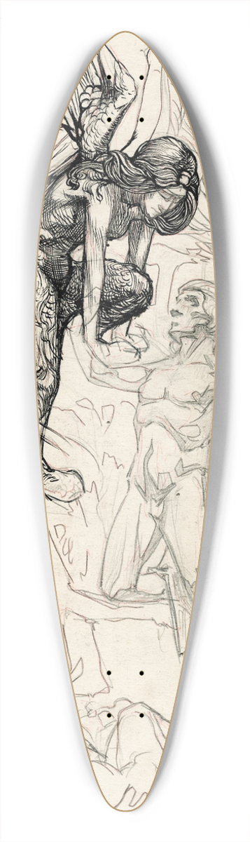 Johannes Josephus Aarts - Oedipoes en de sfinx 39.3 inch art pintail longboard deck