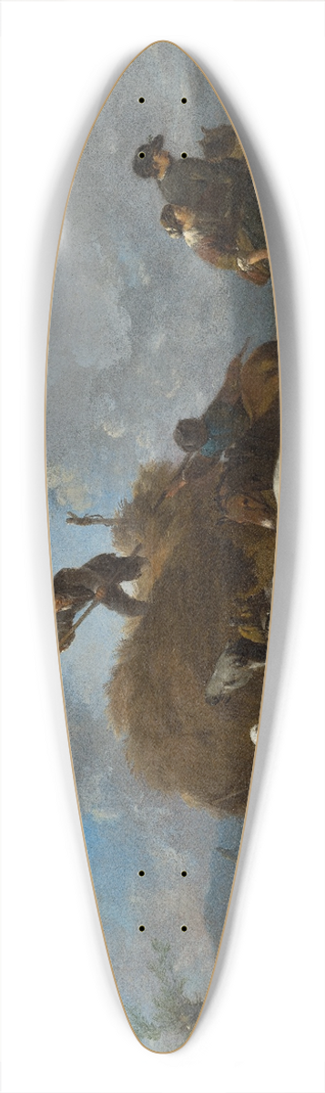 Johannes Lingelbach - Harvesting the Hay 39.3 inch art pintail longboard deck