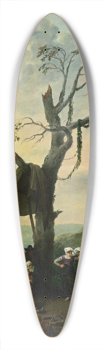 Johannes Lingelbach - Peasants dancing the Tarantella 39.3 inch art pintail longboard deck