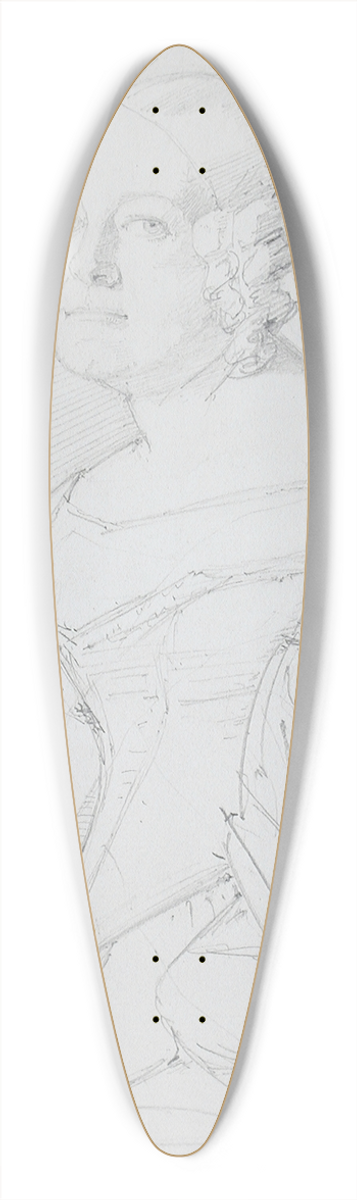 Johannes Samuel Otto - Portrait of a Woman 39.3 inch art pintail longboard deck