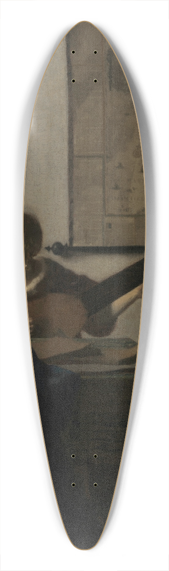 Johannes Vermeer - Young Woman with a Lute 39.3 inch art pintail longboard deck