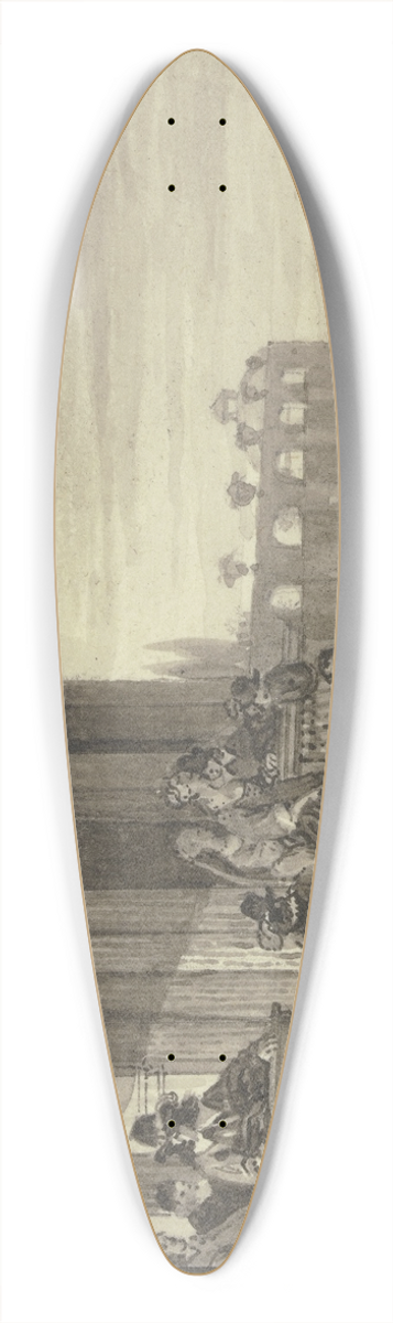 Johann Friedrich Morgenstern - Szene an einem italienischen Palast 39.3 inch art pintail longboard deck