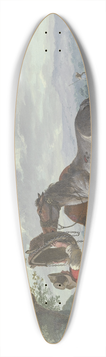 Johann Georg Pforr - Zwei Pferde auf dem Felde unter einem Baum 39.3 inch art pintail longboard deck