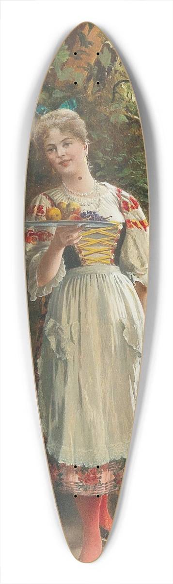 Johann Hamza - A young girl in traditional costume 39.3 inch art pintail longboard deck