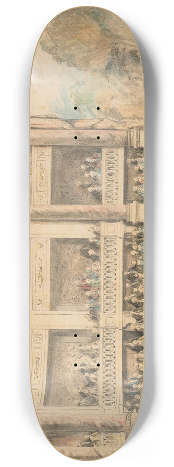 Charles-Nicolas Cochin - A performance at a theater 8.25 inch art skate deck