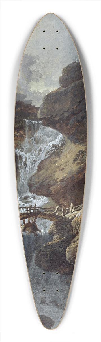 Johann Heinrich West - Wasserfall in einer Felsenschlucht bei Gewitterstimmung 39.3 inch art pintail longboard deck