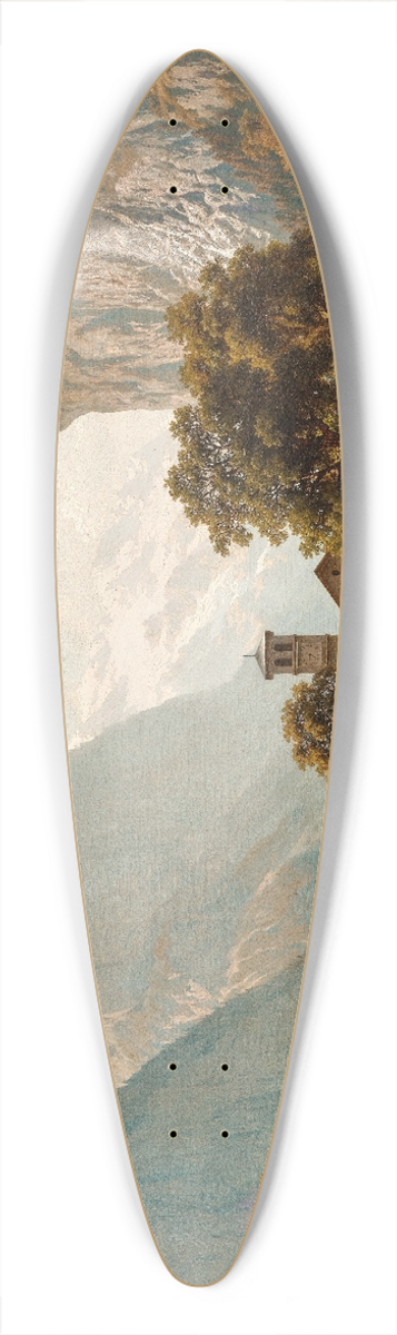 Johann Joseph Jansen - A view of Lauterbrunnen and Staubbach Falls, Switzerland 39.3 inch art pintail longboard deck