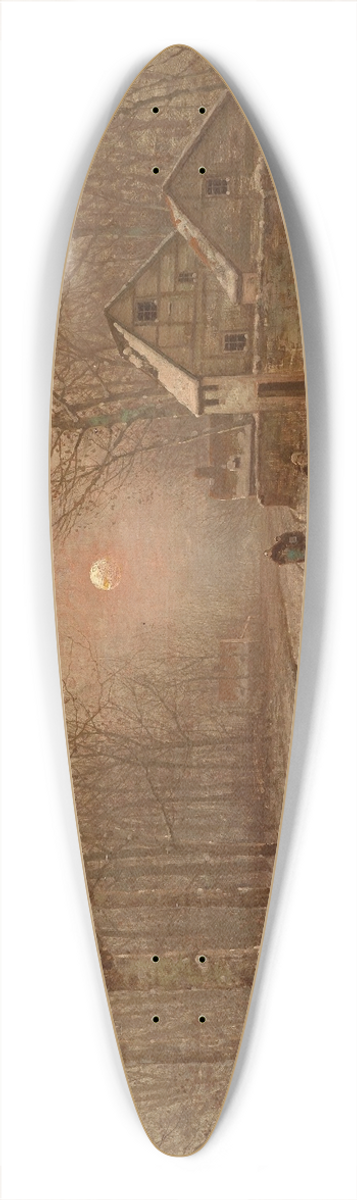 Johann Jungblut - Abendstimmung ber einer Dorfstrae 39.3 inch art pintail longboard deck