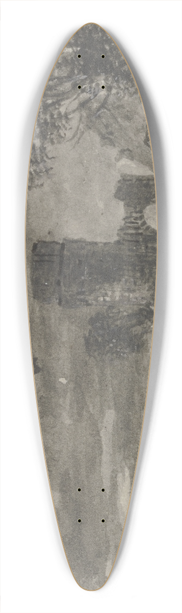 Johann Ludwig Ernst Morgenstern - Turmruine am Wasser bei Mondschein 39.3 inch art pintail longboard deck