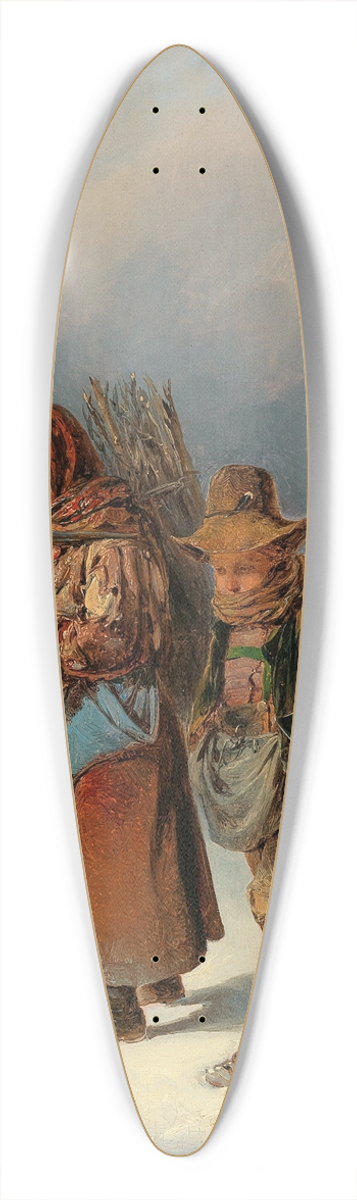 Johann Matthias Ranftl - Young Brushwood Gatherers 39.3 inch art pintail longboard deck