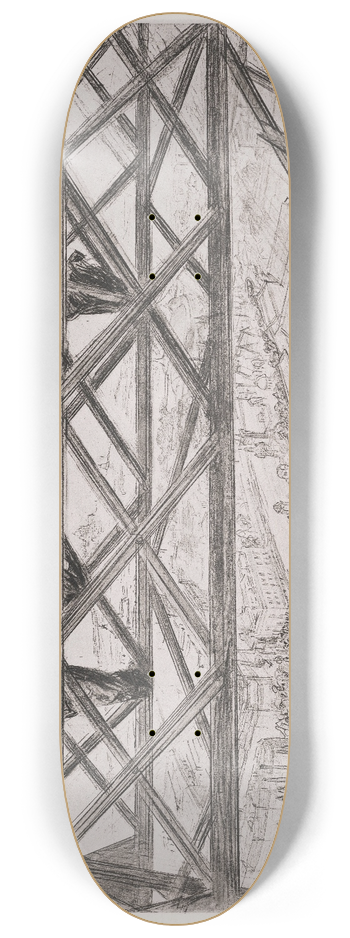 Charles Paul Renouard - Fin du jour. (repos des ouvriers electriciens de la Tour Eiffel.) 8.25 inch art skate deck