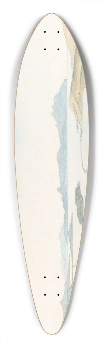 Johann Michael Wittmer II - Panorama View on the Islands of Delos 39.3 inch art pintail longboard deck