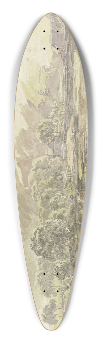 Johann Nepomuk Rauch - Russian river landscape 39.3 inch art pintail longboard deck