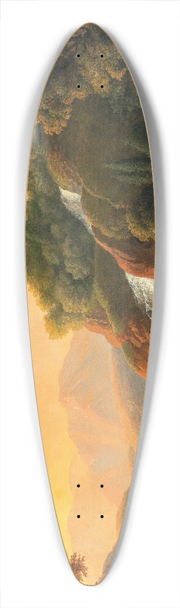 Johann Nepomuk Schdlberger - Landschaft mit Wasserfall und Hirten 39.3 inch art pintail longboard deck